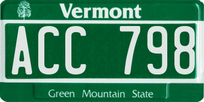 VT license plate ACC798