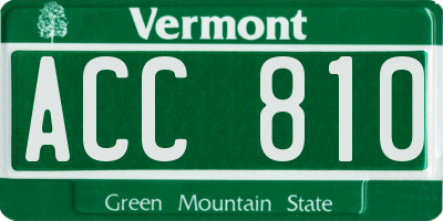 VT license plate ACC810