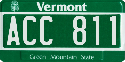 VT license plate ACC811