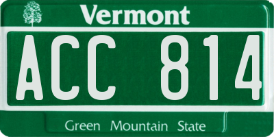 VT license plate ACC814