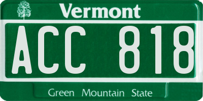 VT license plate ACC818