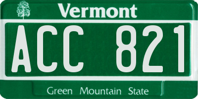 VT license plate ACC821