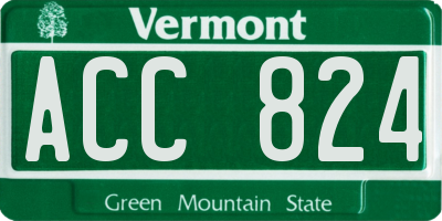 VT license plate ACC824