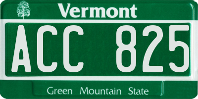 VT license plate ACC825