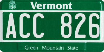 VT license plate ACC826