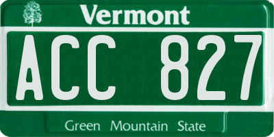 VT license plate ACC827