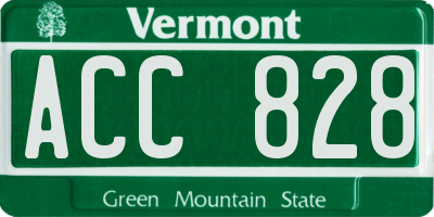 VT license plate ACC828