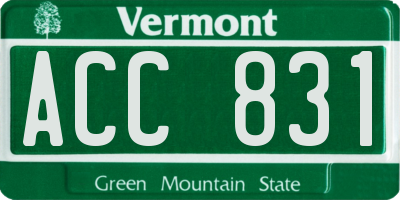 VT license plate ACC831