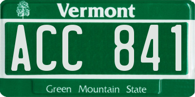 VT license plate ACC841