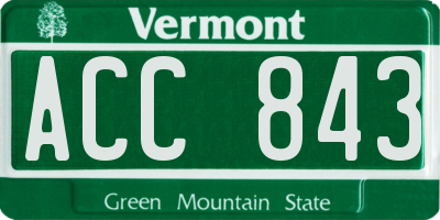 VT license plate ACC843