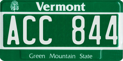 VT license plate ACC844