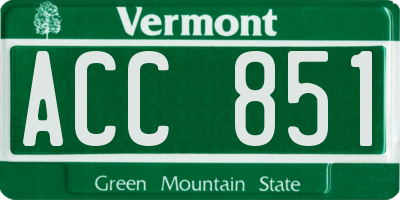 VT license plate ACC851