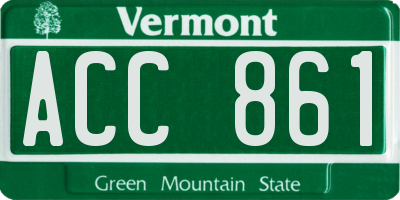 VT license plate ACC861