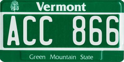 VT license plate ACC866