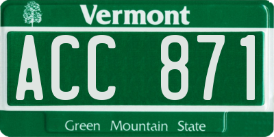 VT license plate ACC871