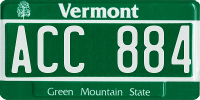 VT license plate ACC884