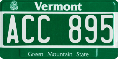 VT license plate ACC895