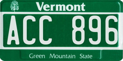 VT license plate ACC896