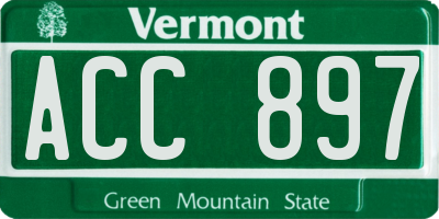 VT license plate ACC897