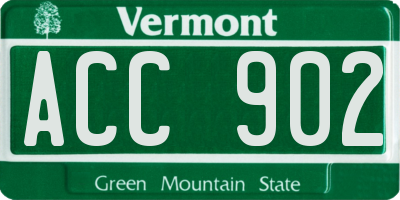 VT license plate ACC902