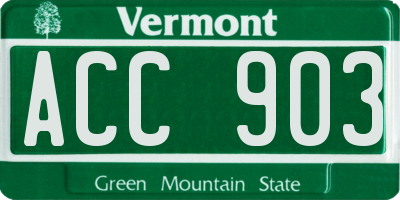 VT license plate ACC903