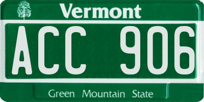 VT license plate ACC906