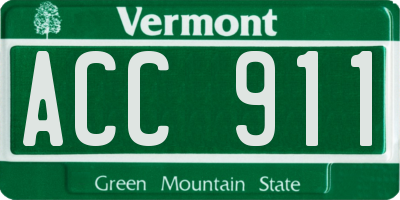 VT license plate ACC911