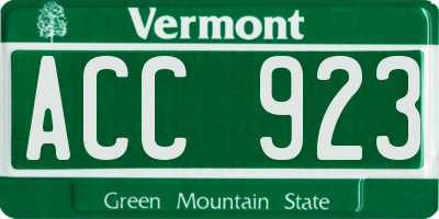 VT license plate ACC923