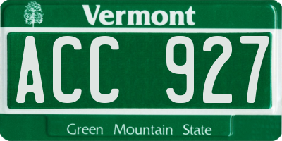 VT license plate ACC927