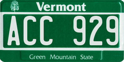 VT license plate ACC929