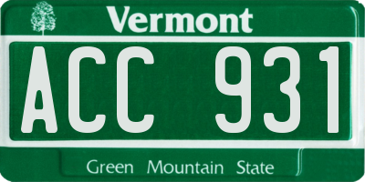 VT license plate ACC931