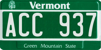 VT license plate ACC937