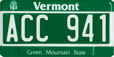 VT license plate ACC941