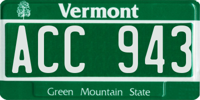 VT license plate ACC943