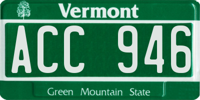 VT license plate ACC946