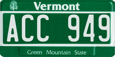 VT license plate ACC949