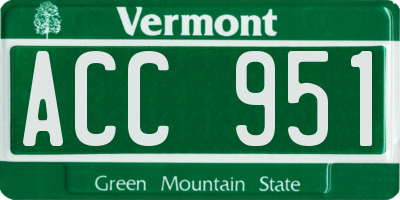 VT license plate ACC951