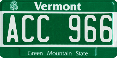 VT license plate ACC966