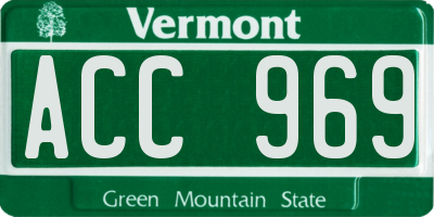 VT license plate ACC969