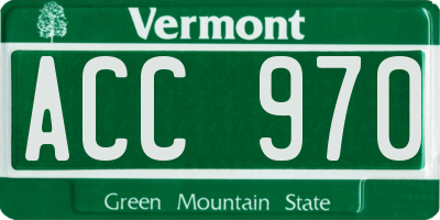 VT license plate ACC970