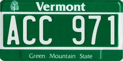 VT license plate ACC971