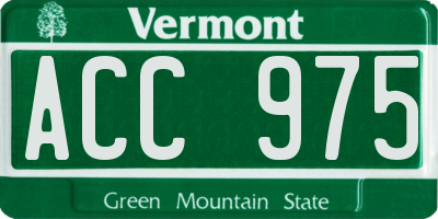 VT license plate ACC975