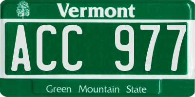 VT license plate ACC977