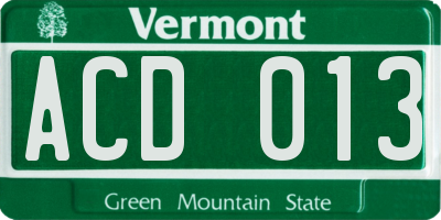 VT license plate ACD013