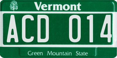 VT license plate ACD014