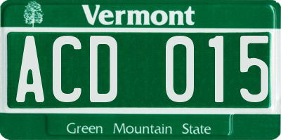 VT license plate ACD015