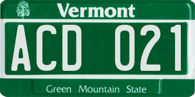 VT license plate ACD021