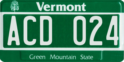 VT license plate ACD024