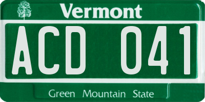 VT license plate ACD041