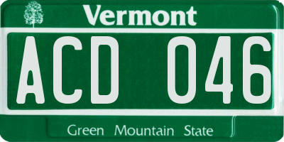 VT license plate ACD046